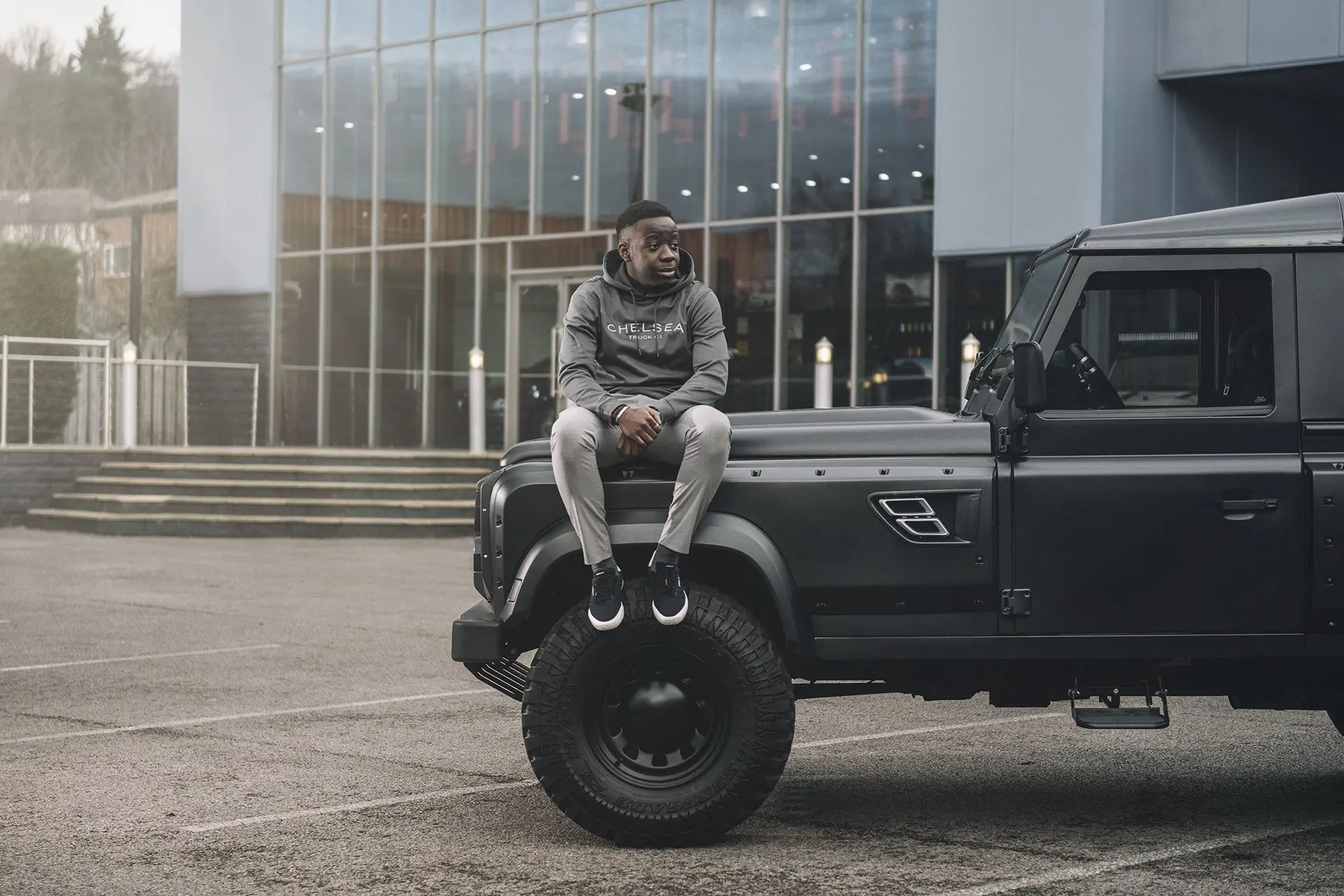 Men's Steel Grey with Silver Embroidery Chelsea Truck Co Hoodie - Image 5