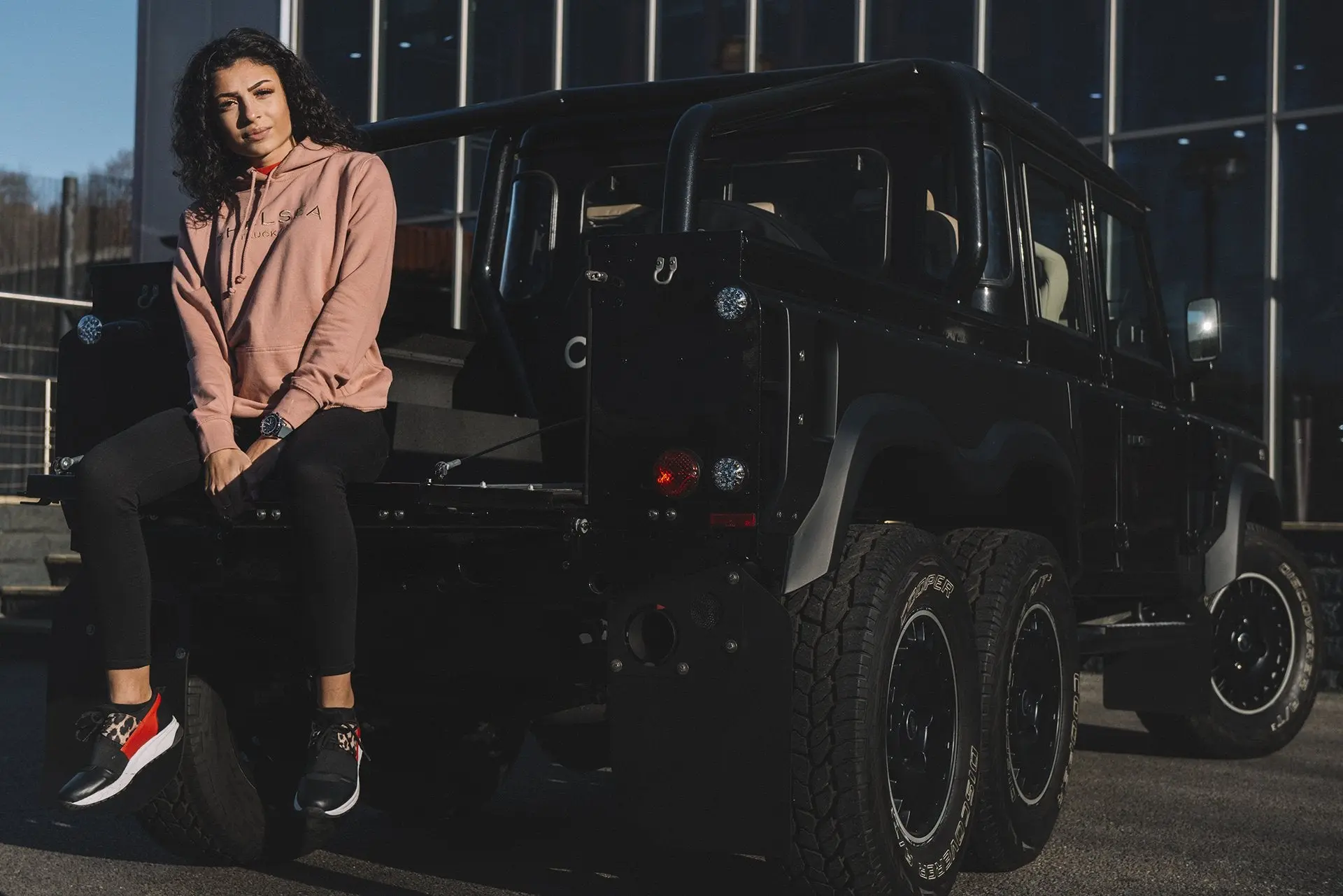 Women's Dusty Pink with Gold Embroidery Chelsea Truck Co Hoodie - Image 5