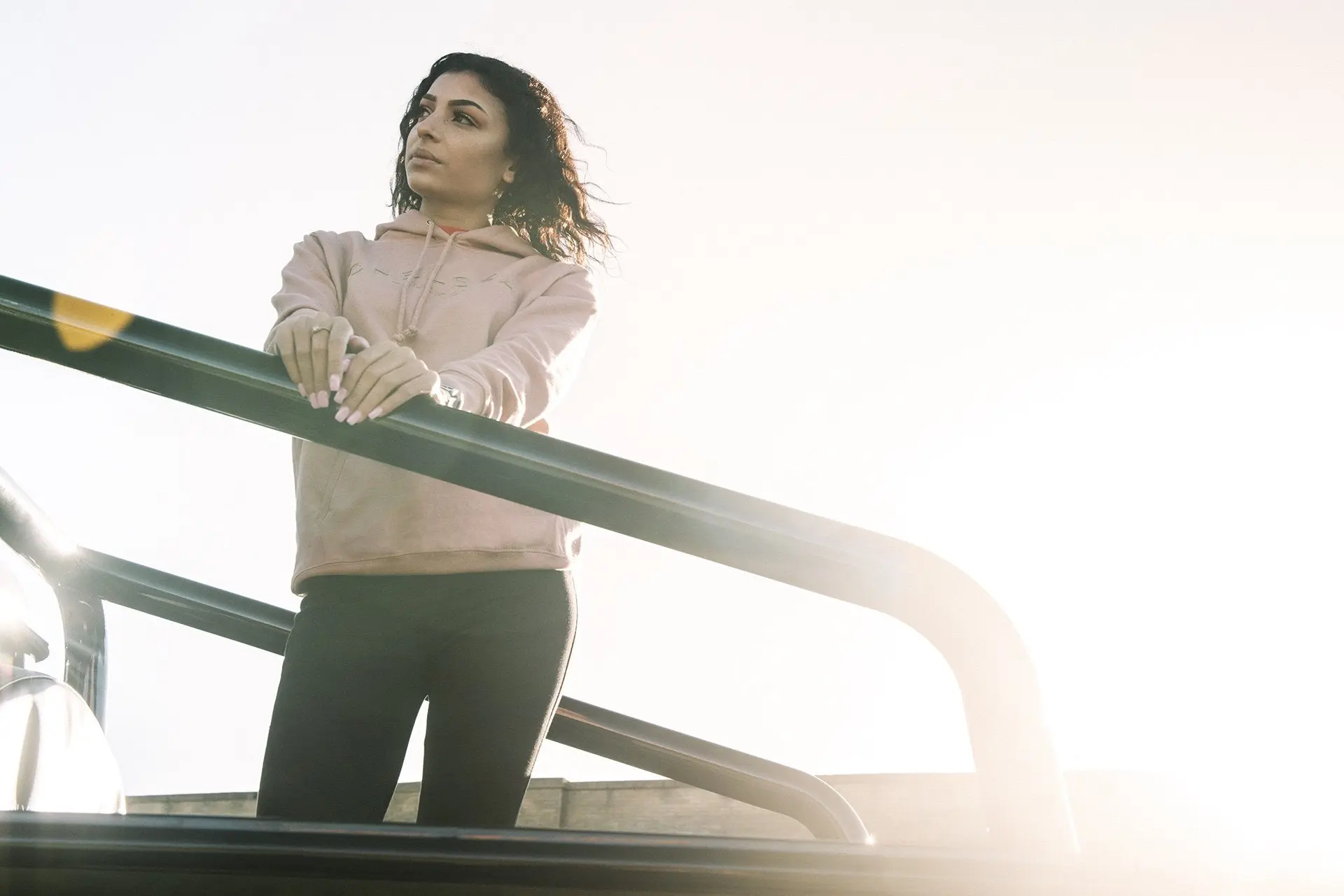 Women's Dusty Pink with Gold Embroidery Chelsea Truck Co Hoodie - Image 6