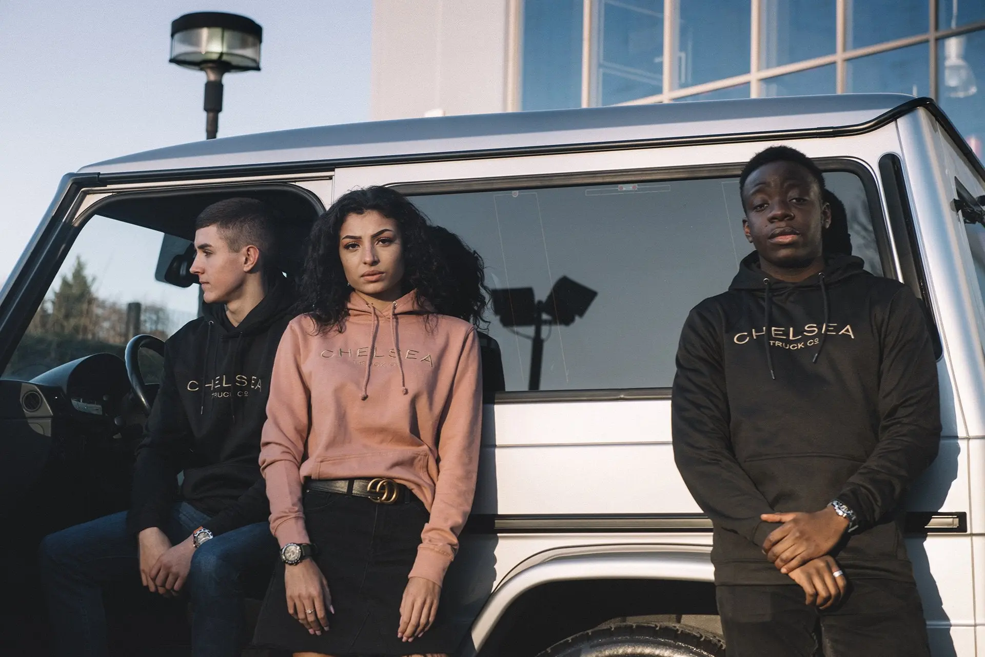 Women's Dusty Pink with Gold Embroidery Chelsea Truck Co Hoodie - Image 7