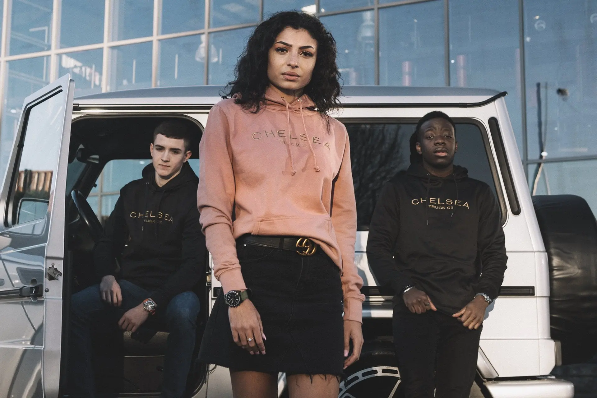 Women's Dusty Pink with Gold Embroidery Chelsea Truck Co Hoodie - Image 9