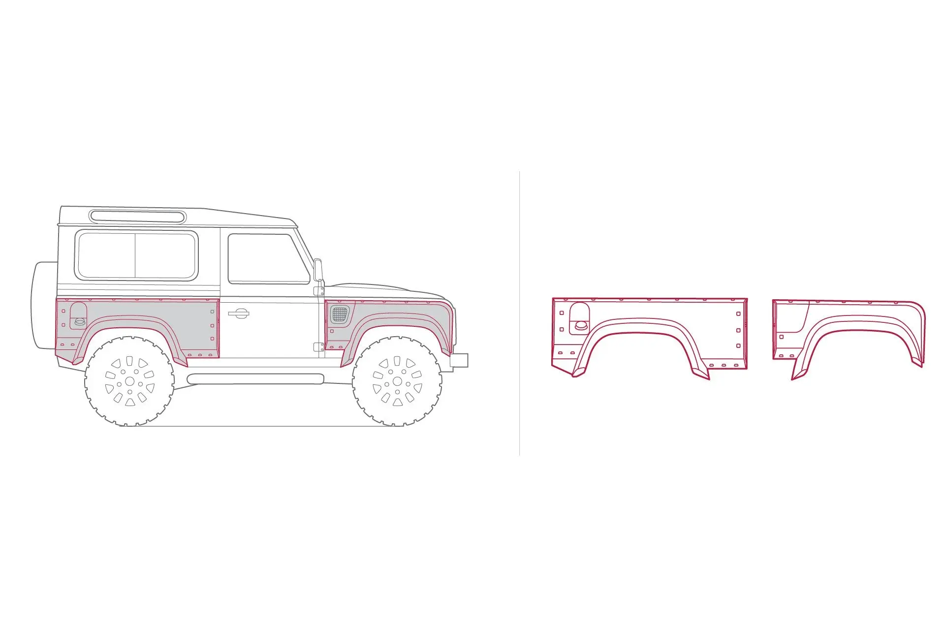 Land Rover Defender 90 (1991-2016) Wide Track Body Kit - Image 19